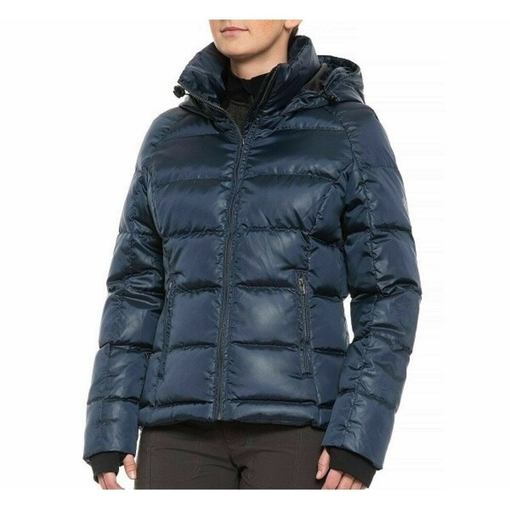 NWT Crystal by SKEA 90% Down Navy Blue Puffer Jacket Coat Winter Warm Size L